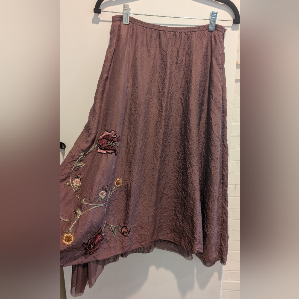 JJill Silk Skirt With Beautiful Embroidery
